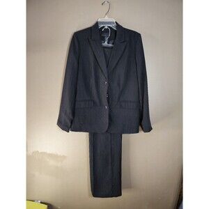 Attention Suit Jacket  Skirt Size 12 Black Black Shiny Black Detail Professional